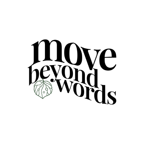 move beyond words wordmark with kawakawa leaf logo